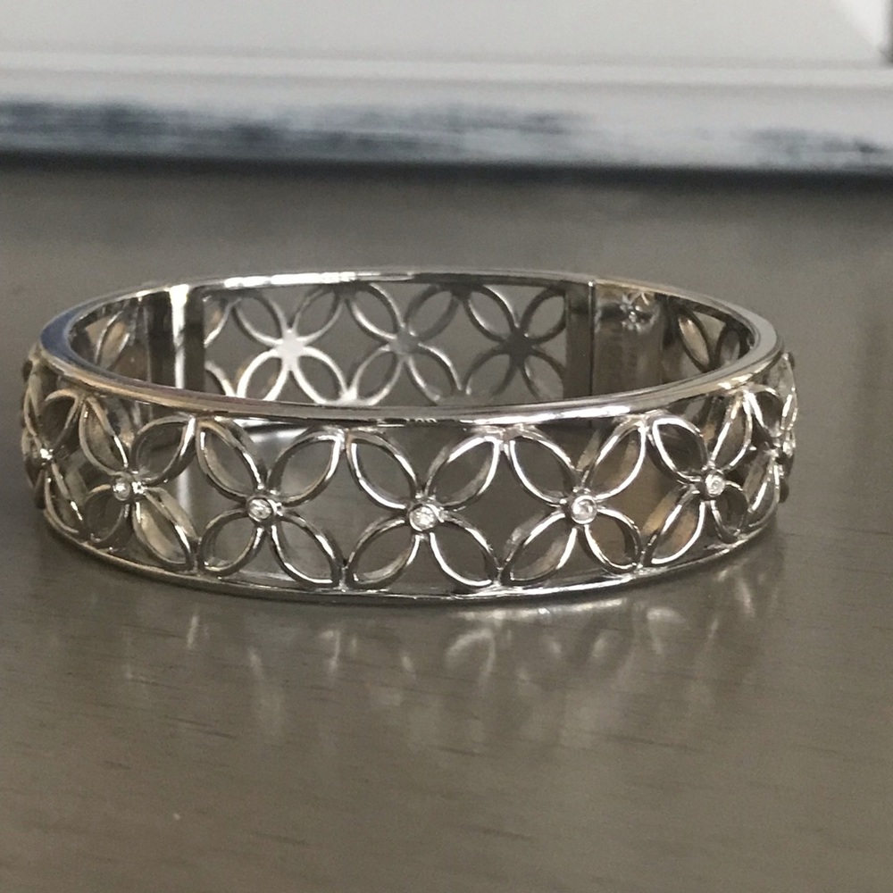 Fossil Steel Flower Bangle